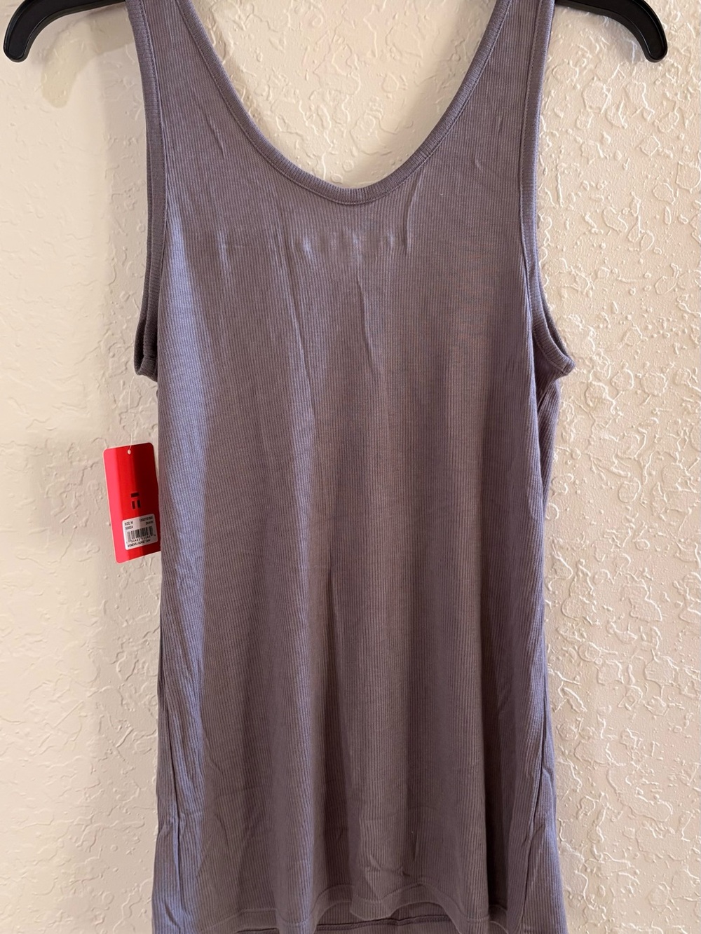 Tommy John Ribbed lounge V-Neck Tank Top - Charcoal Gray - Picture 4 of 6
